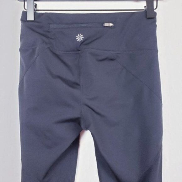 Athleta Black Leggings‎ Mesh Crop Running Tights Gym Fitness Yoga Workout XS - Picture 7 of 12